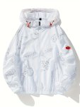Men's Astronaut Graphic And Letter Print Hooded Zip Up Sun Protection Soft-shell Jacket Quick Dry And Breathable Jacket For Outd
