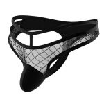 Black See Through G-string Black And Silver