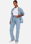 Blue High Waist Wide Leg Jeans