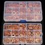 100/200/280PCS Copper Sealing Solid Gasket Nut And Bolt Set Flat Ring Seal Assortment Kit With Box