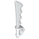 Parts Minifigure Weapon Sword Cutlass Serrated With Skull Hand Guard 23984 - White