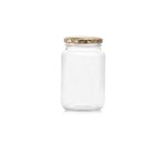 Consol Jar Rnd W gold Lid 375ML - Single