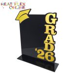 Graduation Plaque Black Base With Gold Lettering 225X180MM