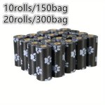 10 20 Rolls Paw Print Dog Poop Bags Thickened Leak Proof Pet Garbage Bag Refill Rolls For Easy Clean Up