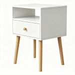 2 Tier Bedside Table Open Shelf Storage Nightstand For Bedroom Living Room