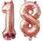 Bubblebean - Rosegold Bunched Party Helium Number 18 Balloon