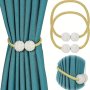 2pcs Magnetic Curtain Tiebacks - Elegant Decorative Rope Holders For Home & Office Window Drapes