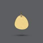 Gold Sketch Pebble Pendant