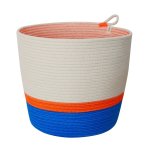 Mia Melange - Large Planter - Ocean Blue Blue & Neon Orange - 21CM