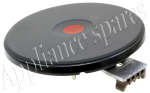 6" Red Dot Solid Plate 145MM 1500W 8MM Black Trim