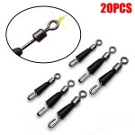 20PCS Quick Change Fishing Swivels For Carp Fishing - Tackle Connector Feeder Snaps With Easy Attachment - Essential Fishing Acc