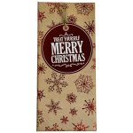 Merry Christmas Gift Brown Box Red Snowflakes