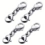 4PCS Stainless Steel Double Lobster Clasp Extender Claw Connector Lanyard Snap Hook For Bracelet Necklace Chains Jewelry Making Findings Supplies