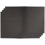 Place Mats Woven Black Pvc 4 Pack 300X450MM
