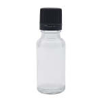 20ML Clear Glass Bottle With Slow Flow Dropper Cap - Black