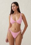 Cotton On Balconette Bra D+ Bikini Top - Pink Fizz Crinkle