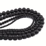 Natura L Black Volcanic Stone Round Beads Suitable For Men And Women Bracelets Accessories Making Supplies