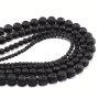 Natural Black Volcanic Stone Round Beads Suitable For Men And Women Bracelets Accessories Making Supplies