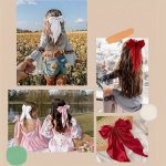 Elegant 4PCS Satin Bow Hair Clips Set - Chic Solid Color Barrettes For Women Perfect For Vacation & Everyday Glam