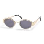 Black Diamante Oval Frame Sunglasses