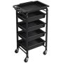 5 Tier Beauty Salon Trolley Cart With Wheels Hairdressing Storage Rack