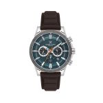 Men's Multifunction Leather Strap Watch - Green Dial