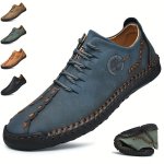 Men's Plus Size Stitching Casual Sneakers Breathable Lightweight Non Slip Lace-up Shoes For Outdoor Activities
