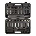 Tekton 1 2 Inch Drive Shallow And Deep 6-POINT Socket And Ratchet Set With Case 37-PIECE 3 8 - 1-5 16 In. SKT25101