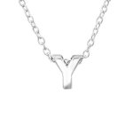 Kiara 925 Sterling Silver A-z Any Initial Letter Necklace 5X6MM 45CM Chain - Y