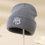 NY Embroidered Beanie - Stretchy Lightweight Knit Skull Cap For Men & Women | Machine Washable