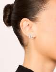 Waterproof Stainless Steel Pave & Plain Huggie Earrings 2-PACK