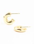 Gold Stainless Steel Hoop Earrings