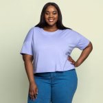 Plus Size Joy & Ash Crop T-Shirt - Lilac