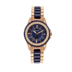 Ladies Rose Gold & Blue Tone Bracelet Watch