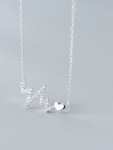 Maxine Cz Heartbeat Necklace 925 Sterling Silver 1.9X1.0CM On 40+6CM Chain - Gold Plated 925 Sterling Silver