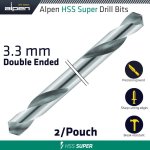 Hss Super Drill Bit Double Ended 3.3MM 2 POUCH