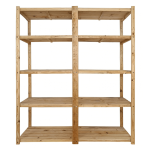 2 Bay Diy Wooden Shelving With 5 Levels Of Premium Shelves 2.4M High - 600MM Deep