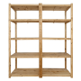 2 Bay Diy Wooden Shelving With 5 Levels Of Premium Shelves 2.4M High - 600MM Deep