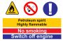 Petroleum Spirit Highly Flammable No Smoking 30X40CM Sign - 2 Pack.