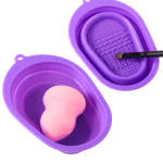 Silicone Foldable Makeup Brush Cleaning Bowl mat