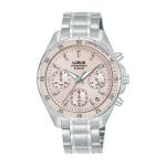 LORUS Sports Women's Quartz Chronograph Watch Light Pink Sunray Dial