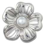 Silver Monochrome Pearl Daisy Jibbitz - Multi Osfa