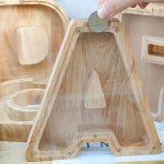 1PC Personalized Wooden Piggy Bank 26 Creative A-z Letters Savings Bank Transparent Piggy Bank Birthday Gift Home Decoration Bes