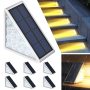 LED Solar Step Lights Waterproof Outdoor Stair Lights Solar Deck Lights Outdoor Decor IP67 Solar Decoration Lights For Yard Patio Garden Walkways