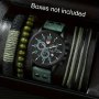 4pcs/set Men's Vintage Green Business Quartz Watch Date Dial PU Leather Wrist Watch & Bracelets Father's Day Valentine's Day Gifts For Him