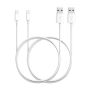 Iphone USB Charging Cable For Iphone 5 & 6 & 7 & 8 & X - White Pack Of 2