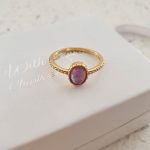Azlin-gold Gold Plated Sterling Silver Synthetic Opal Ring - Size 5