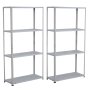 Infinity Homeware - 2 Units X 4 Tier Steel Shelving - 75 X 30 X 143 Cm White