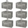 6 Pack Oversized Heavy-duty Storage Tote Bags With Reinforced Handles