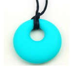 Sensory Chew Necklace Circle Pendant - Turquoise
